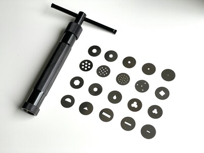 Clay Extruder, Black Squeezer With 20 Unique Discs, Stainless Steel  Handcraft Tool